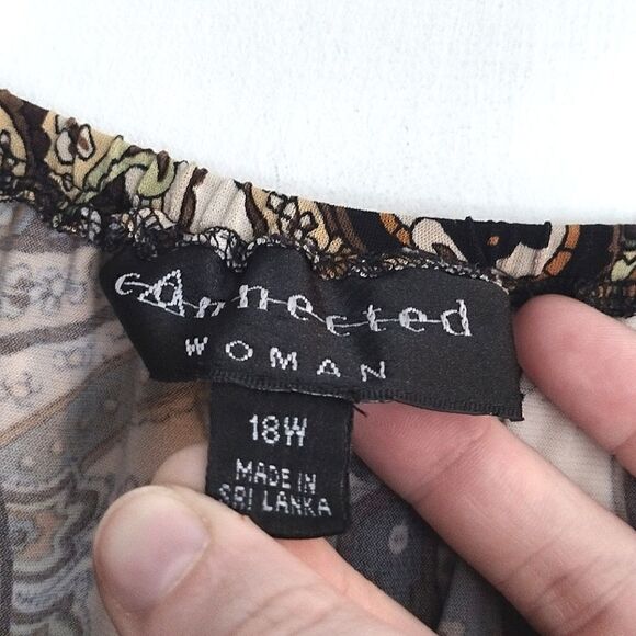 Connected Woman Apparel Woman’s Size 18W Paisley Print Scrunchy Midi Dress - Picture 3 of 8